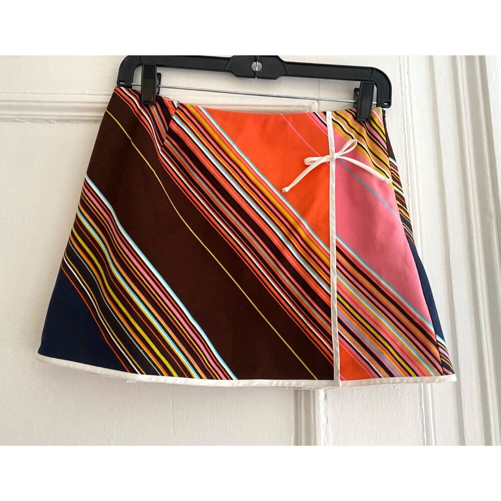 Trina Turk Y2K Vintage Mini Skirt Size 2 Multicolor Geometric Print USA